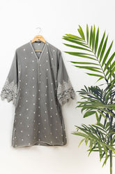 DC-0378 GREY EMBROIDERED KURTA